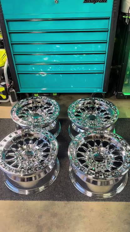 Four polished custom rims